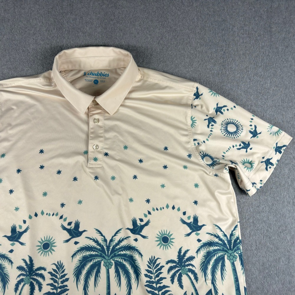 Chubbies Polo Shirt Men's XL The Scenic Route Performance Golf